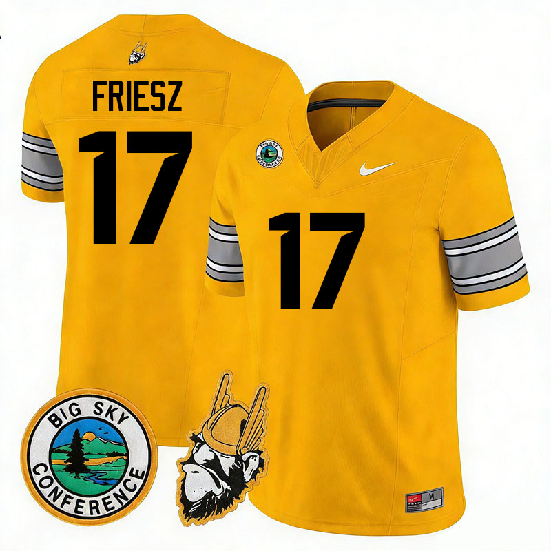 Idaho Vandals #17 John Friesz College Football Jerseys,Uniforms Stitched-Gold